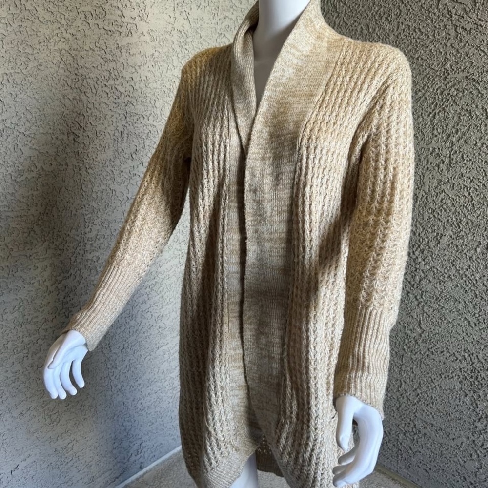 Faded Glory Beige Knit Cardigan